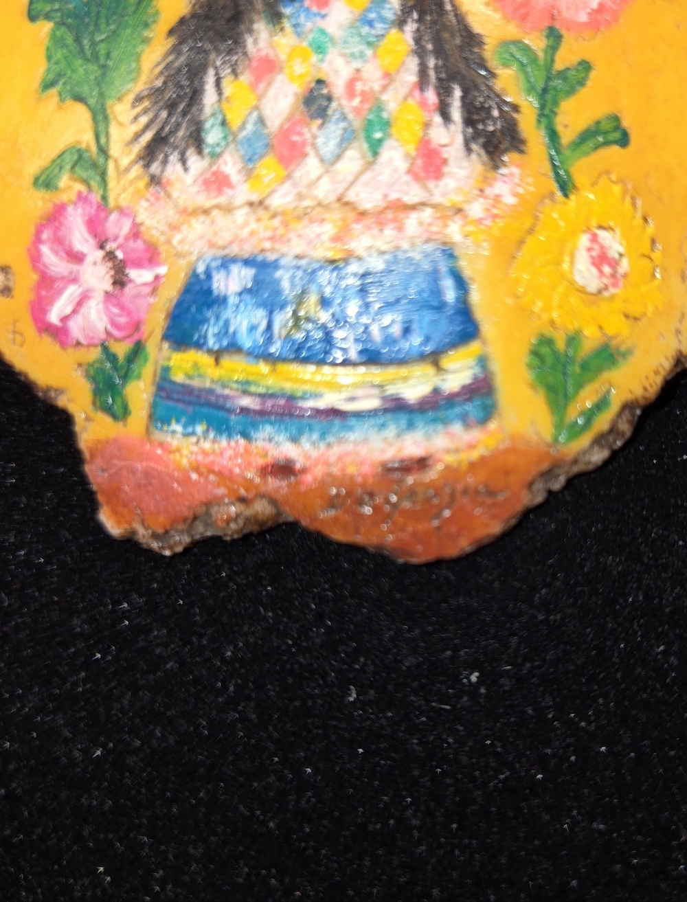 Hand-painted Necklace artist Ettore "Ted" DeGrazia. Little Cocopah Indian Girl," - Picture 3 of 6